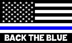 American flag motif, blue line stripe, white stars - vinyl removable magnet