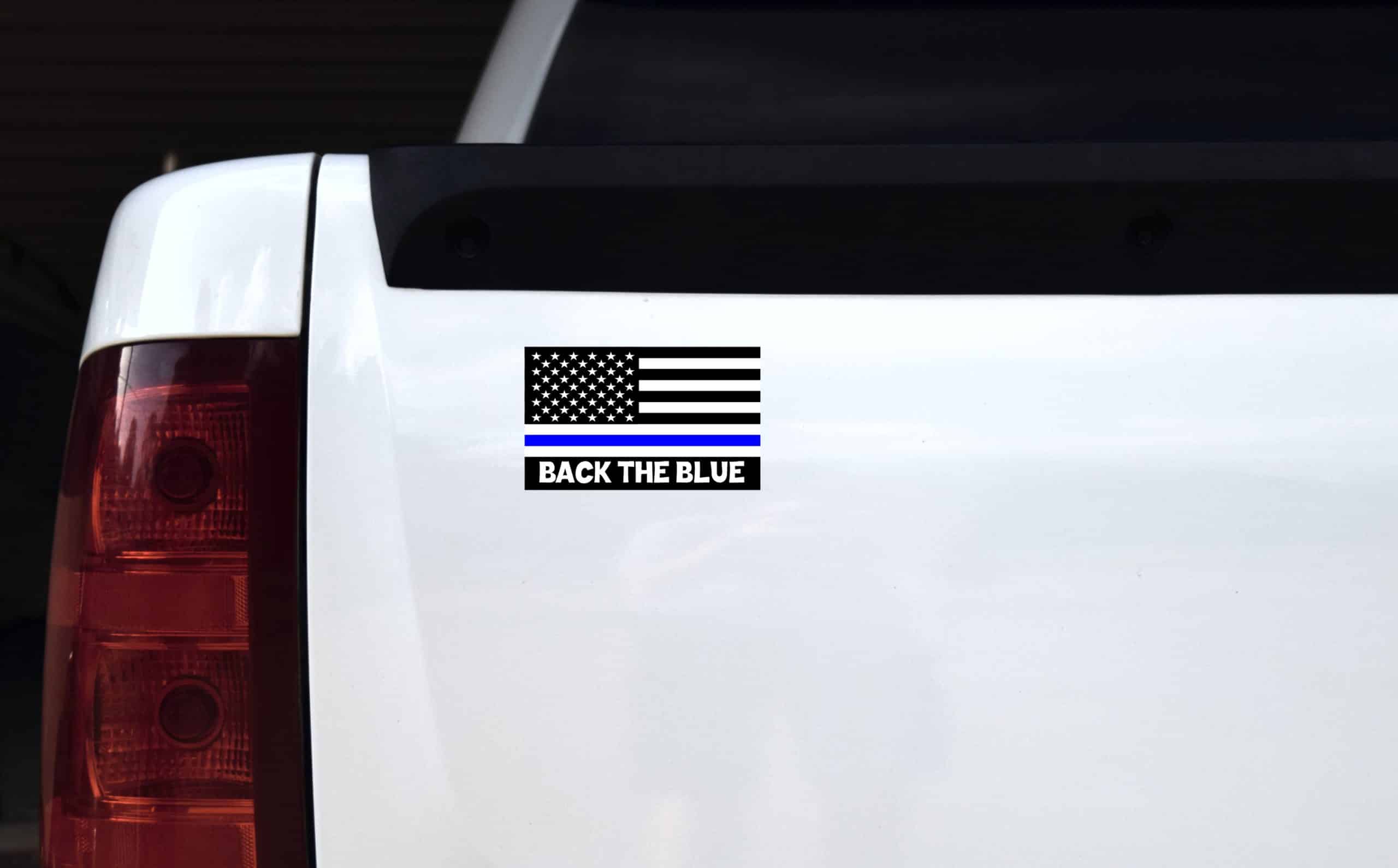American flag motif, blue line stripe, white stars - vinyl removable magnet
