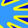 curved yellow bands, blue background, deaf flag design - vinyl removable sticker