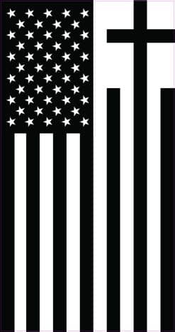 mirrored american flag, white stars, black and white stripes - vinyl removable magnet