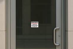 attention header, life ring icon, warning text - vinyl removable sticker