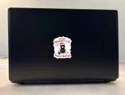 black cat with yellow eyes, santa hat, christmas lights - vinyl removable sticker