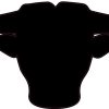 bull head silhouette, curved horns, minimalist design - vinyl removable sticker