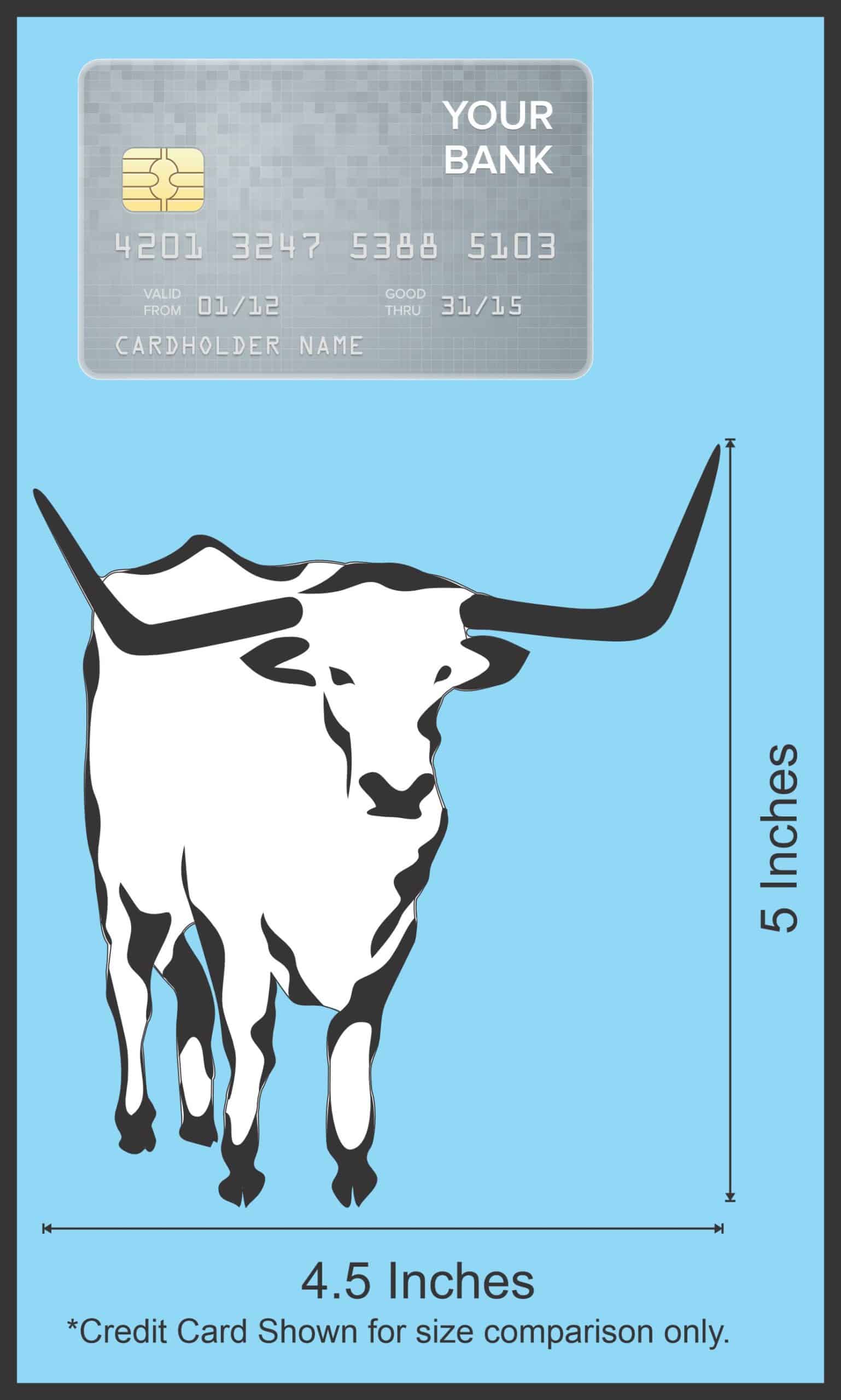 longhorn bull silhouette, detailed horns, minimalist black and white design - vinyl removable sticker