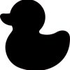 solid black silhouette, duck profile, clean minimalist design - vinyl removable sticker