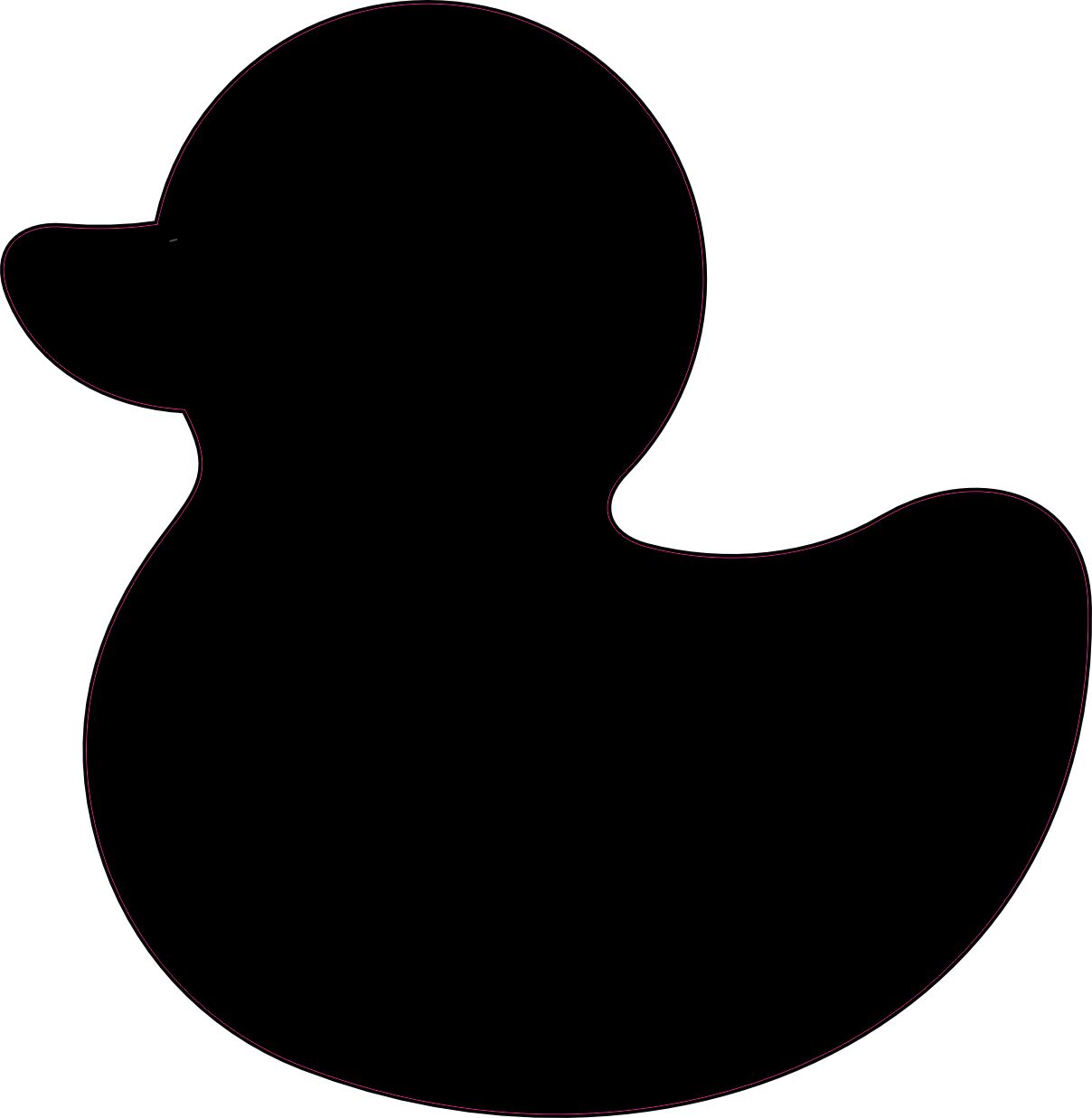 solid black silhouette, duck profile, clean minimalist design - vinyl removable sticker