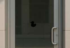 solid black silhouette, duck profile, clean minimalist design - vinyl removable sticker