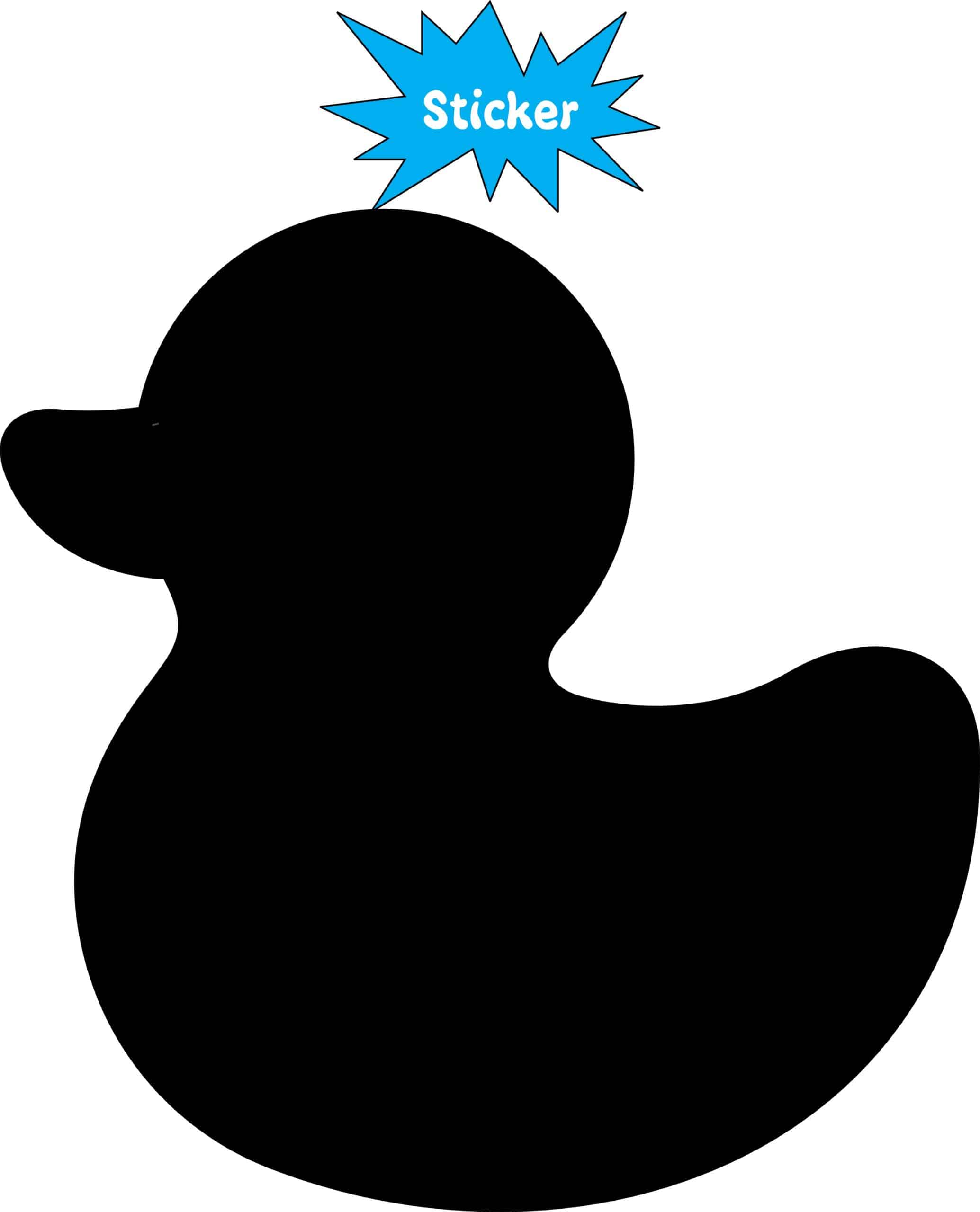 solid black silhouette, duck profile, clean minimalist design - vinyl removable sticker