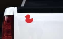 rubber duck silhouette, solid red color, classic toy shape - vinyl removable sticker