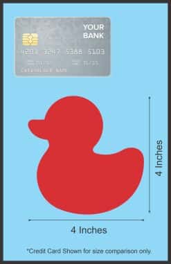 rubber duck silhouette, solid red color, classic toy shape - vinyl removable sticker