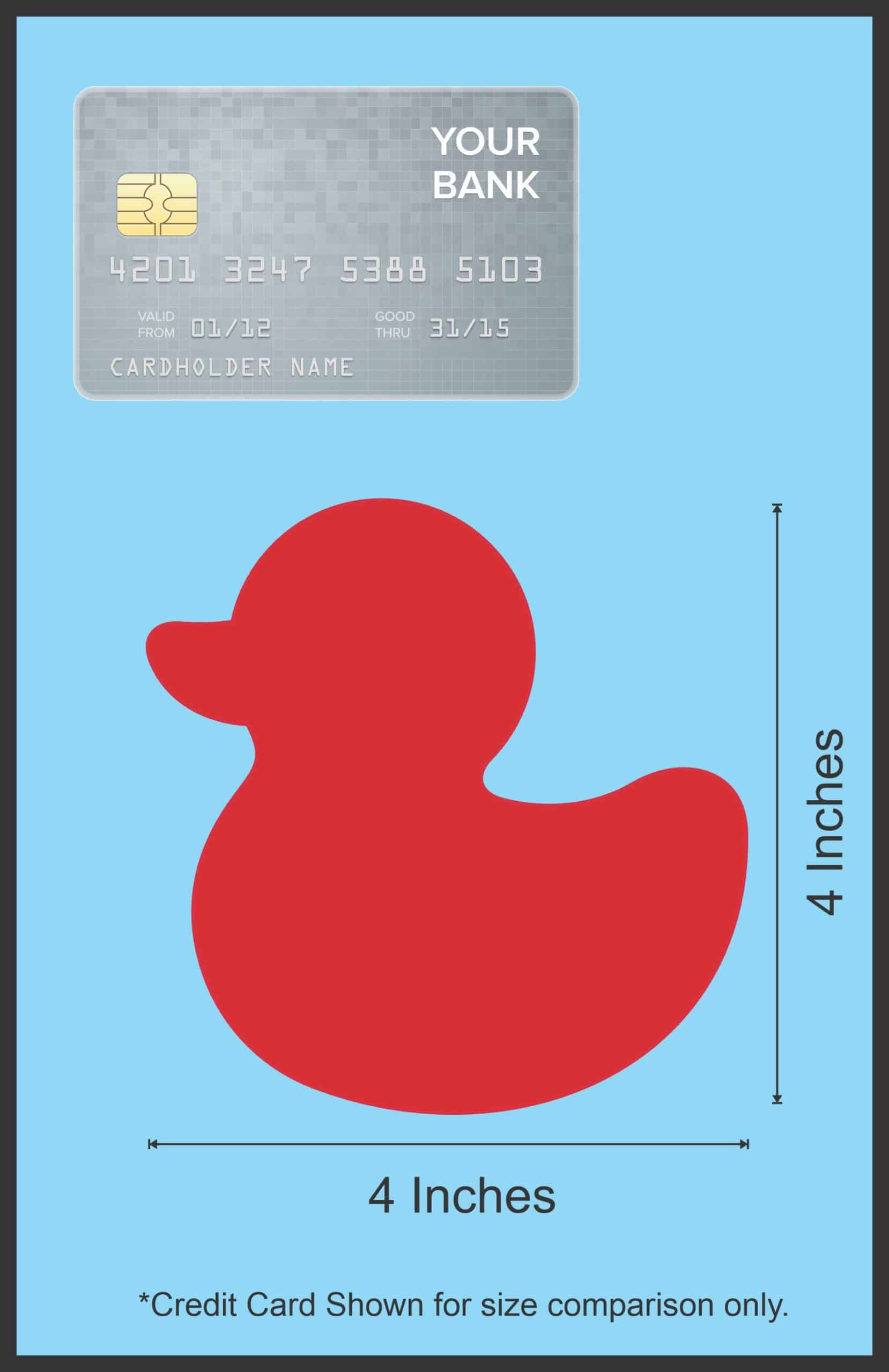 rubber duck silhouette, solid red color, classic toy shape - vinyl removable sticker