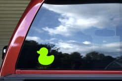 rubber duck silhouette, curved duck body, rounded head with bill - vinyl removable sticker