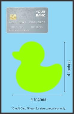 rubber duck silhouette, curved duck body, rounded head with bill - vinyl removable sticker