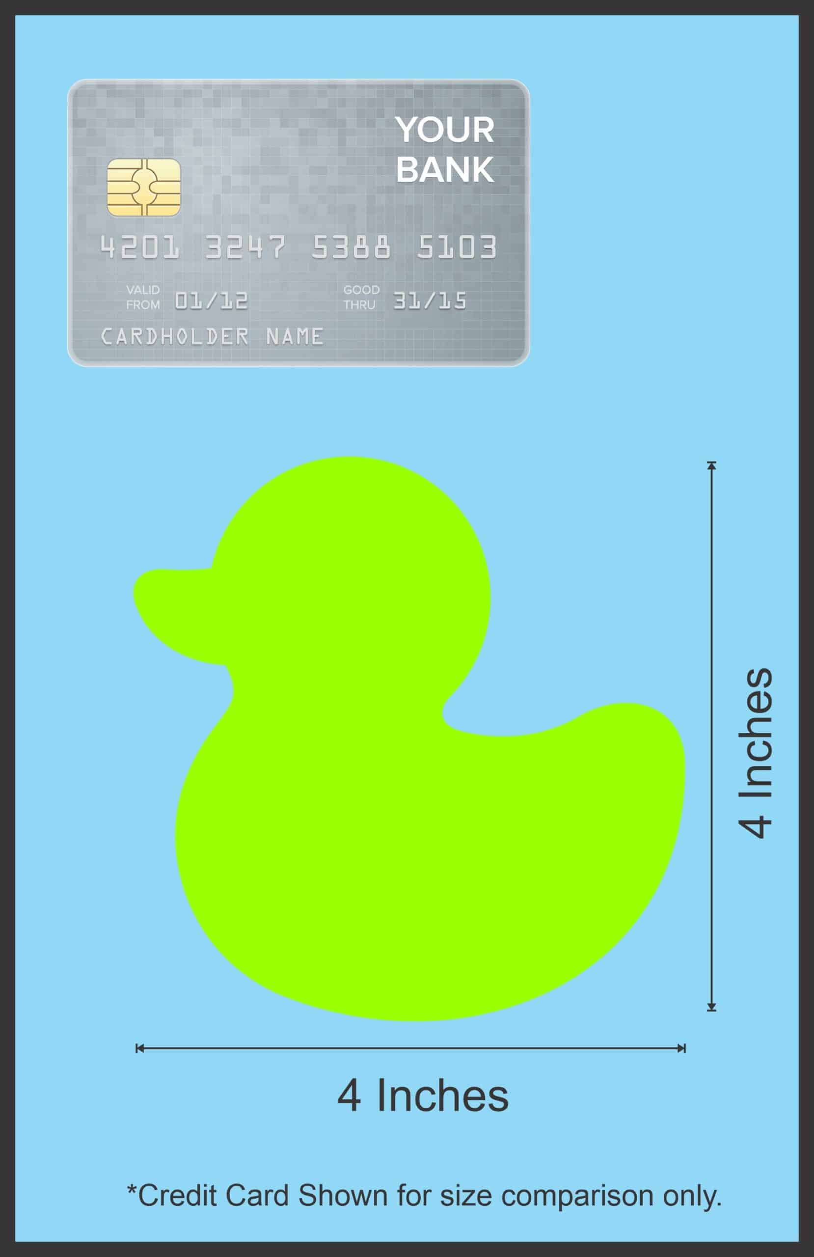 rubber duck silhouette, curved duck body, rounded head with bill - vinyl removable sticker