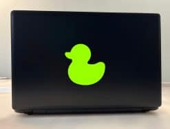 rubber duck silhouette, curved duck body, rounded head with bill - vinyl removable sticker