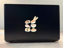 kawaii sushi, chopsticks, soup bowl - vinyl removable sticker