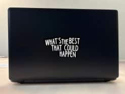 speech bubble shape, bold typography, contrasting colors - vinyl removable sticker