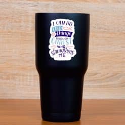 biblical text, fish symbols, arrow decorations - vinyl removable sticker