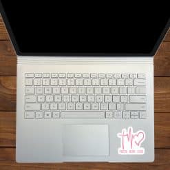 cross symbol, heartbeat line, heart shape - vinyl removable sticker