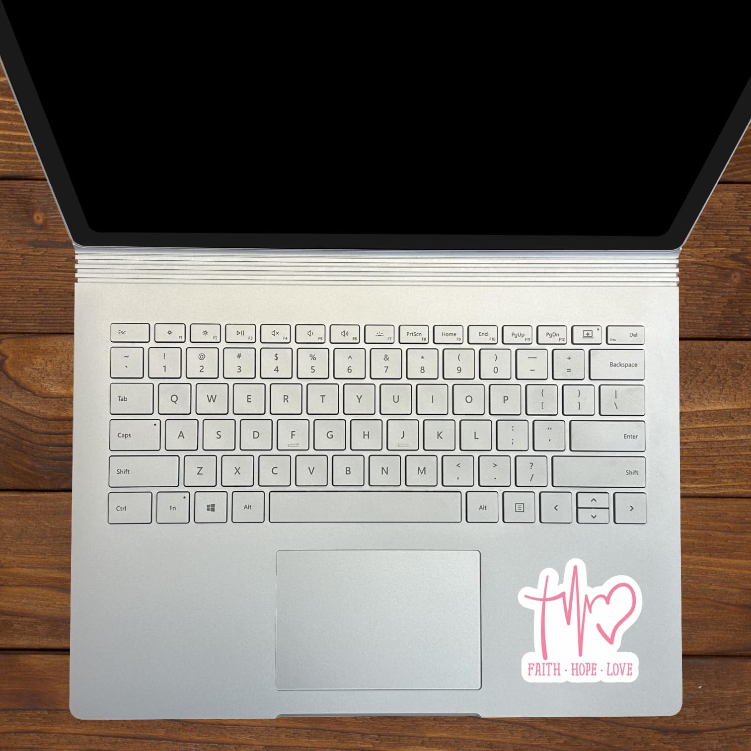 cross symbol, heartbeat line, heart shape - vinyl removable sticker