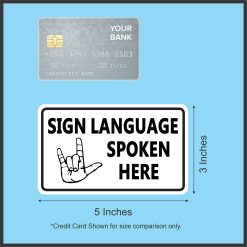 bold typography, ASL hand gesture illustration, high contrast design - vinyl removable magnet