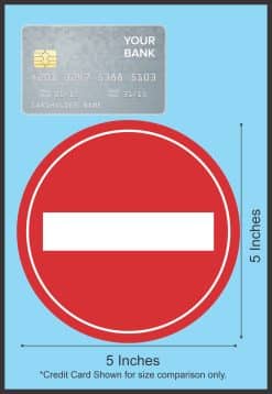 red circle, white horizontal bar, white border rings - vinyl removable sticker