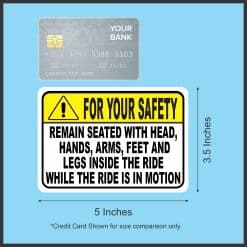 warning triangle, bold text, safety messaging - vinyl removable magnet