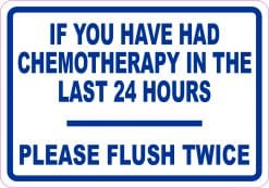 bold blue text, white background, medical safety message - vinyl removable magnet