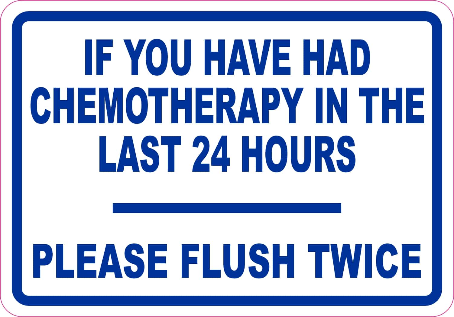 bold blue text, white background, medical safety message - vinyl removable sticker