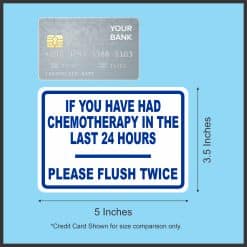 bold blue text, white background, medical safety message - vinyl removable sticker