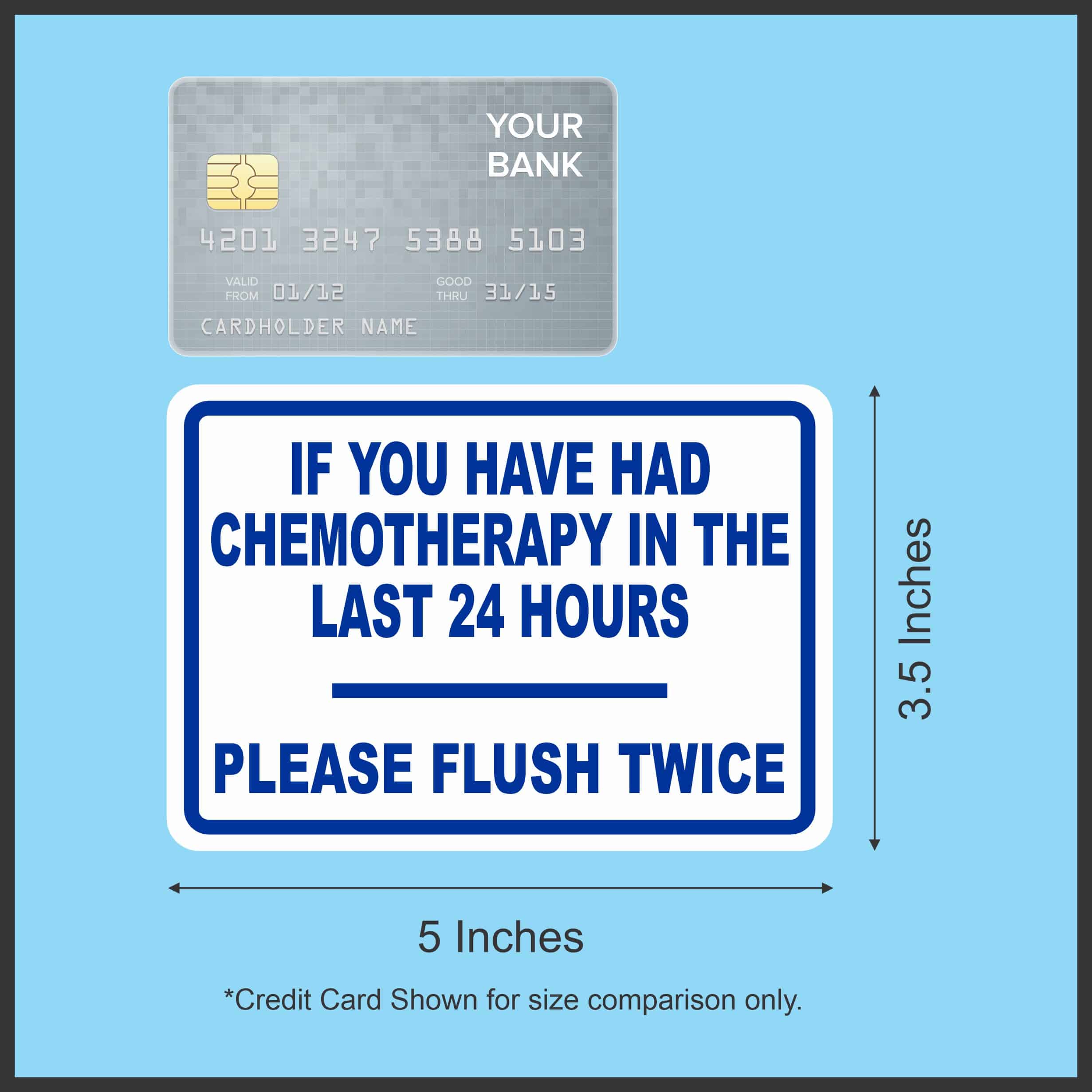 bold blue text, white background, medical safety message - vinyl removable sticker