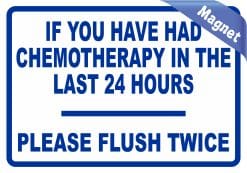 bold blue text, white background, medical safety message - vinyl removable magnet