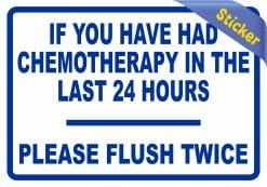 bold blue text, white background, medical safety message - vinyl removable sticker