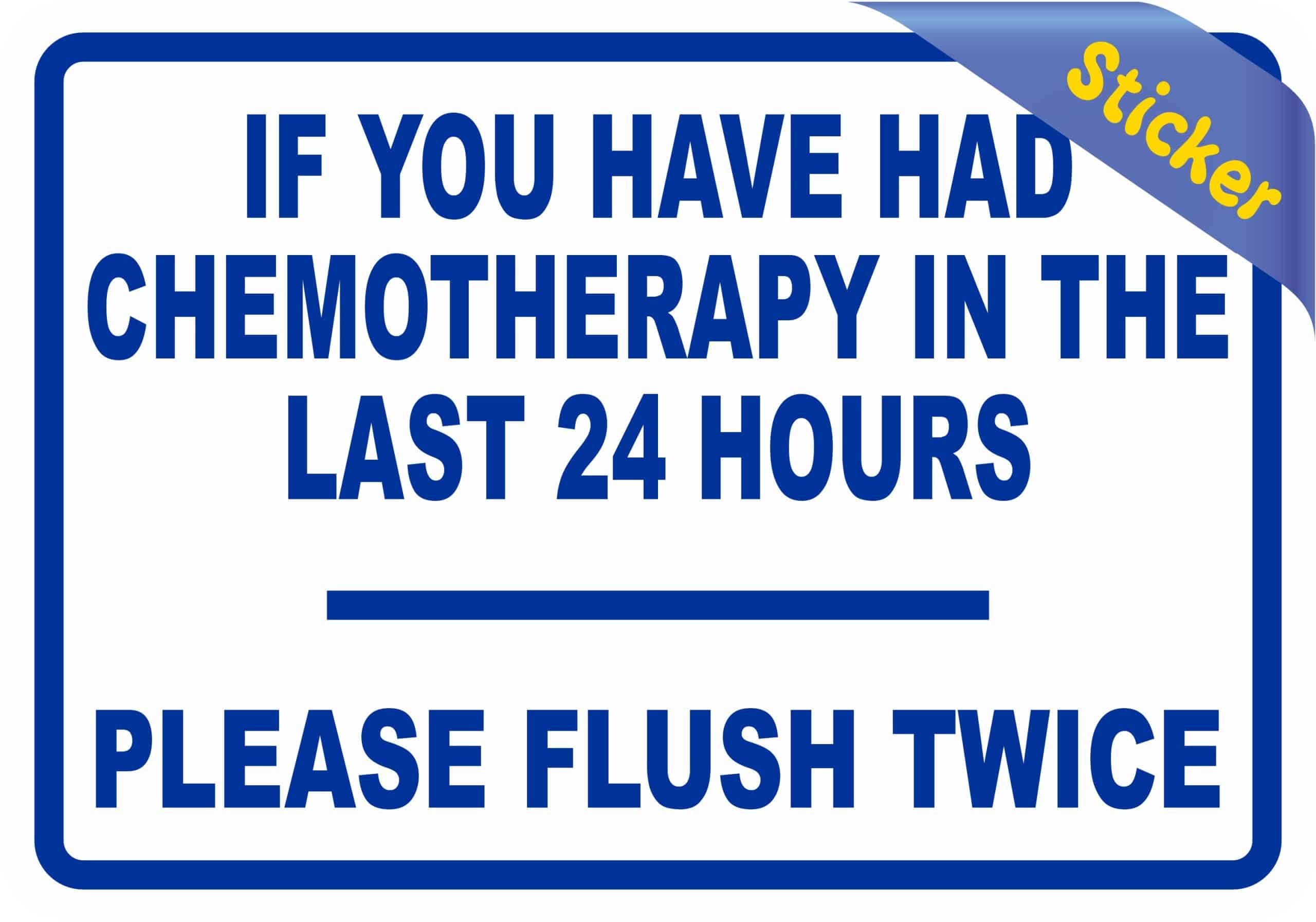 bold blue text, white background, medical safety message - vinyl removable sticker