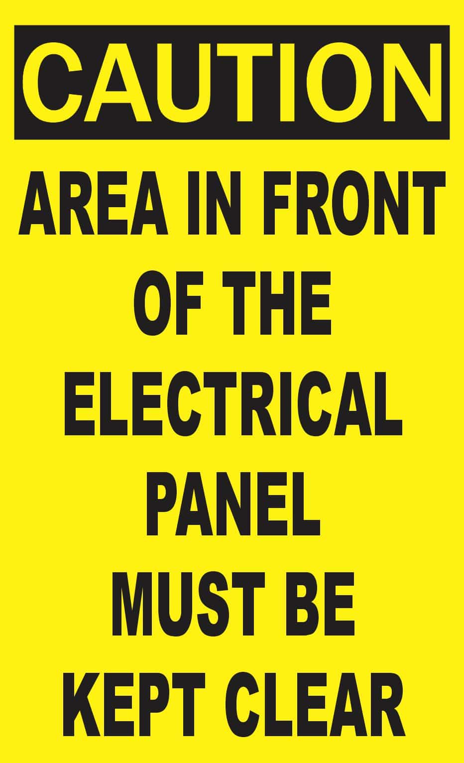StickerTalk Caution Area in Front of Electrical Panel Must Be Kept Clear Vinyl Sticker, 3 inches by 5 inches