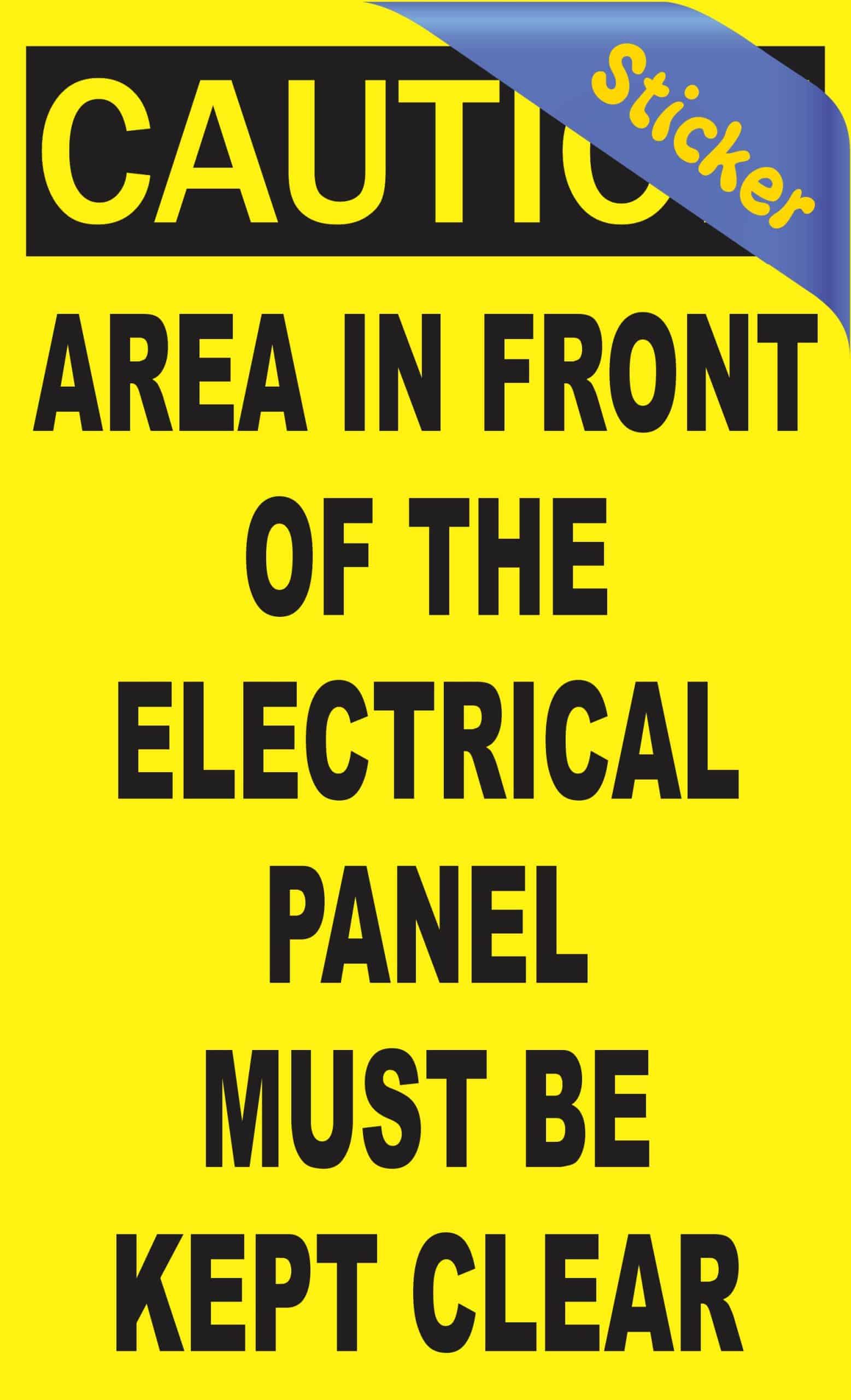 caution header banner, bold safety text, high contrast colors - vinyl removable sticker