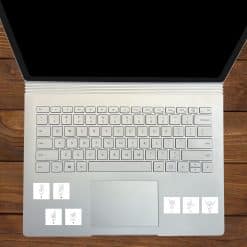 hand gestures, line drawings, alphabet letters - vinyl removable sticker