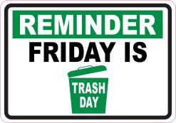 bold text typography, trash can icon, rectangular border design - vinyl removable sticker