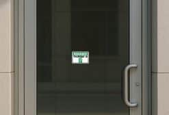 bold text, trash bin icon, color-coded sections - vinyl removable sticker
