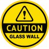 warning triangle, exclamation point, bold text - vinyl removable sticker
