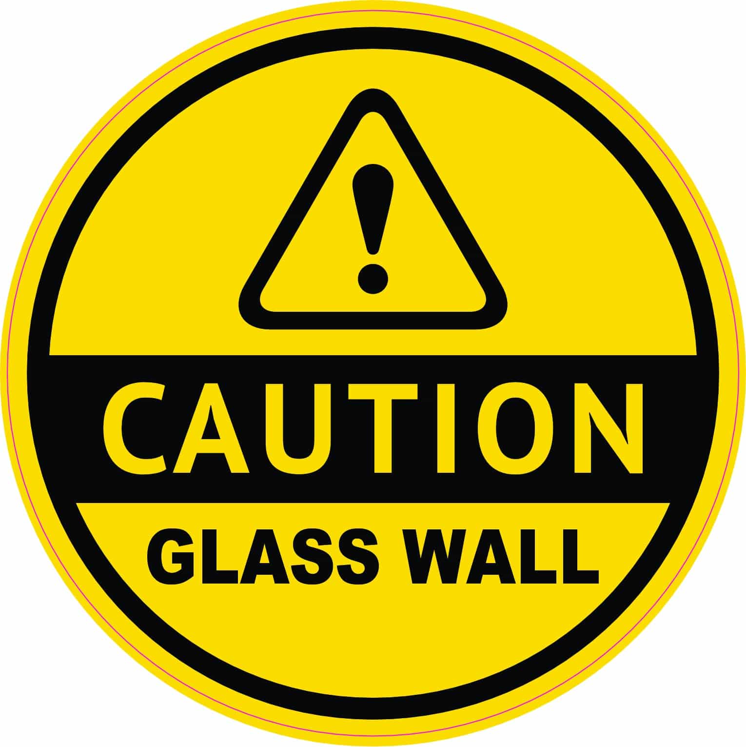 warning triangle, exclamation point, bold text - vinyl removable sticker