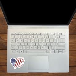 heart shape, american flag pattern, white cross - vinyl removable sticker