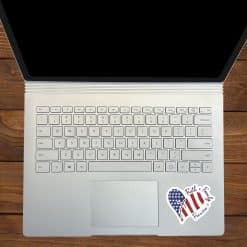 heart shape, american flag pattern, white cross - vinyl removable sticker