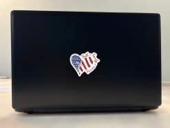 heart shape, american flag pattern, white cross - vinyl removable sticker
