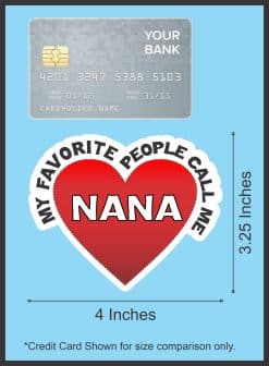 heart shape, curved text, scalloped border - vinyl removable sticker