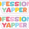 multicolored block letters, wavy decorative border, playful typography - vinyl removable sticker