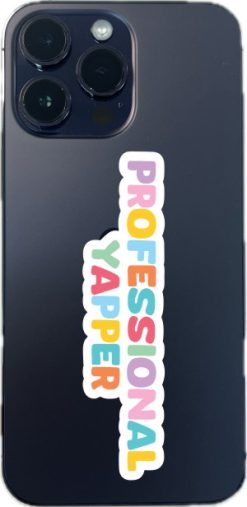 multicolored block letters, wavy decorative border, playful typography - vinyl removable sticker