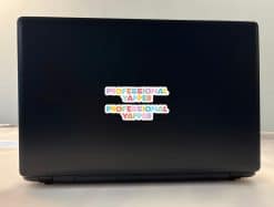multicolored block letters, wavy decorative border, playful typography - vinyl removable sticker