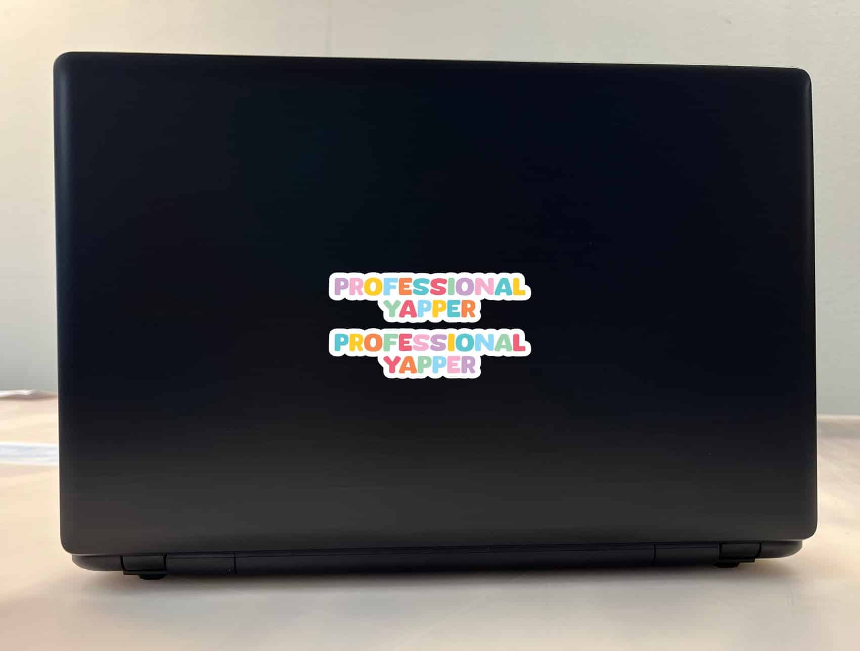 multicolored block letters, wavy decorative border, playful typography - vinyl removable sticker