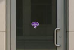 crossed pickleball paddles, pickleball with dots, SFA logo - vinyl removable sticker